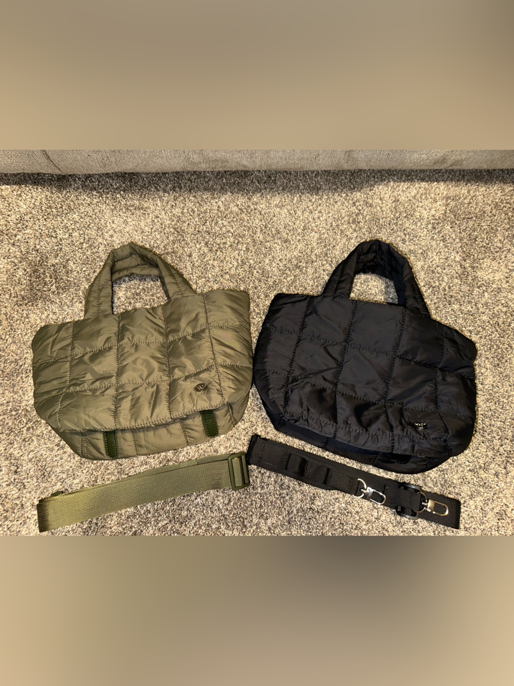 West bronco puffer tote bags set of two